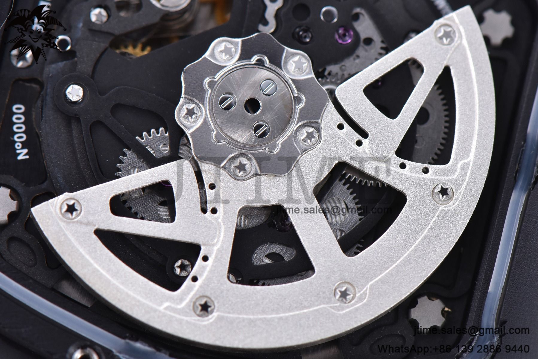 RM011 NTPT Chrono RG Case KVF 1:1 Best Edition Crystal Dial Red on Black Rubber Strap A7750 V2 - Image 26