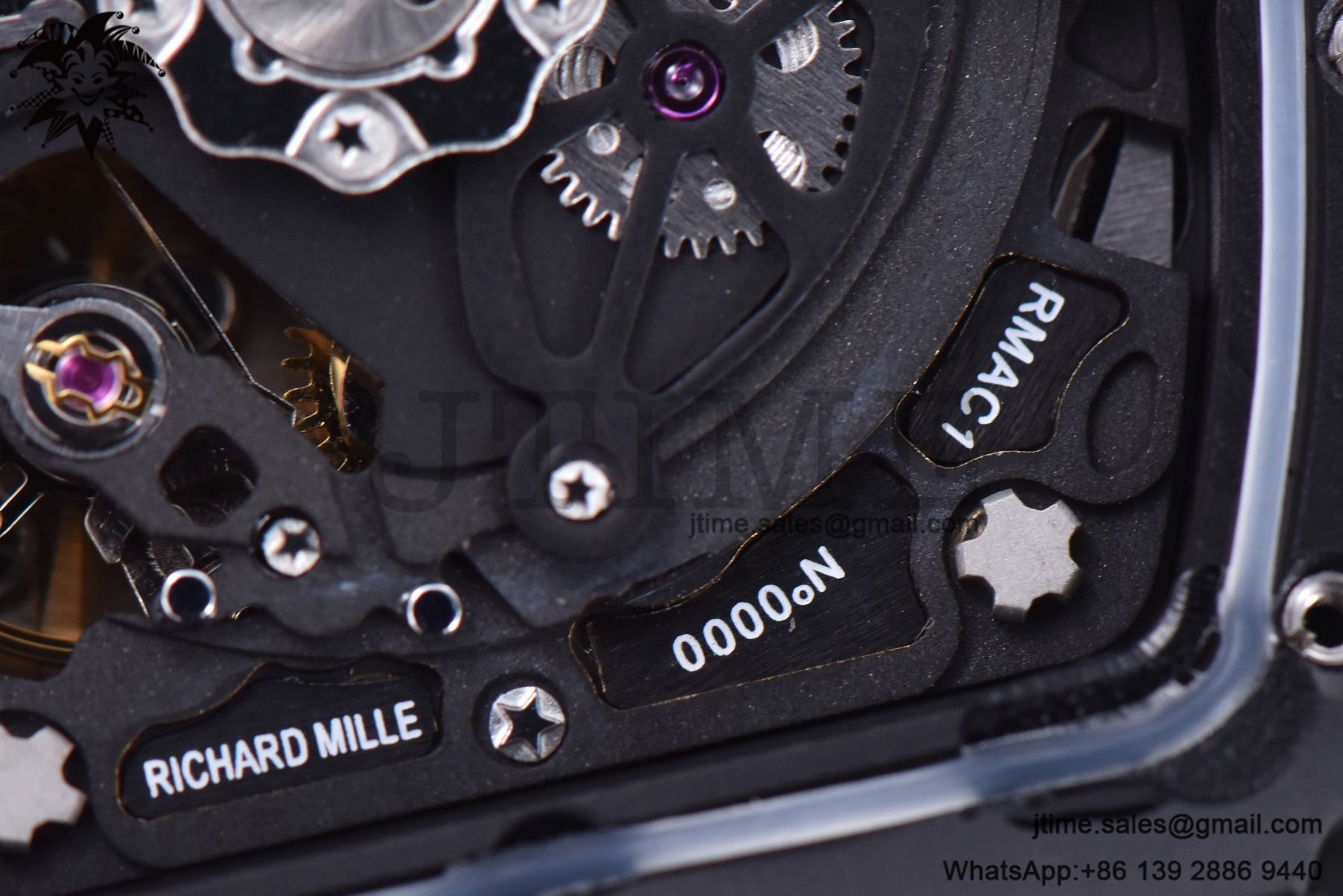 RM011 NTPT Chrono RG Case KVF 1:1 Best Edition Crystal Dial Red on Black Rubber Strap A7750 V2 - Image 24