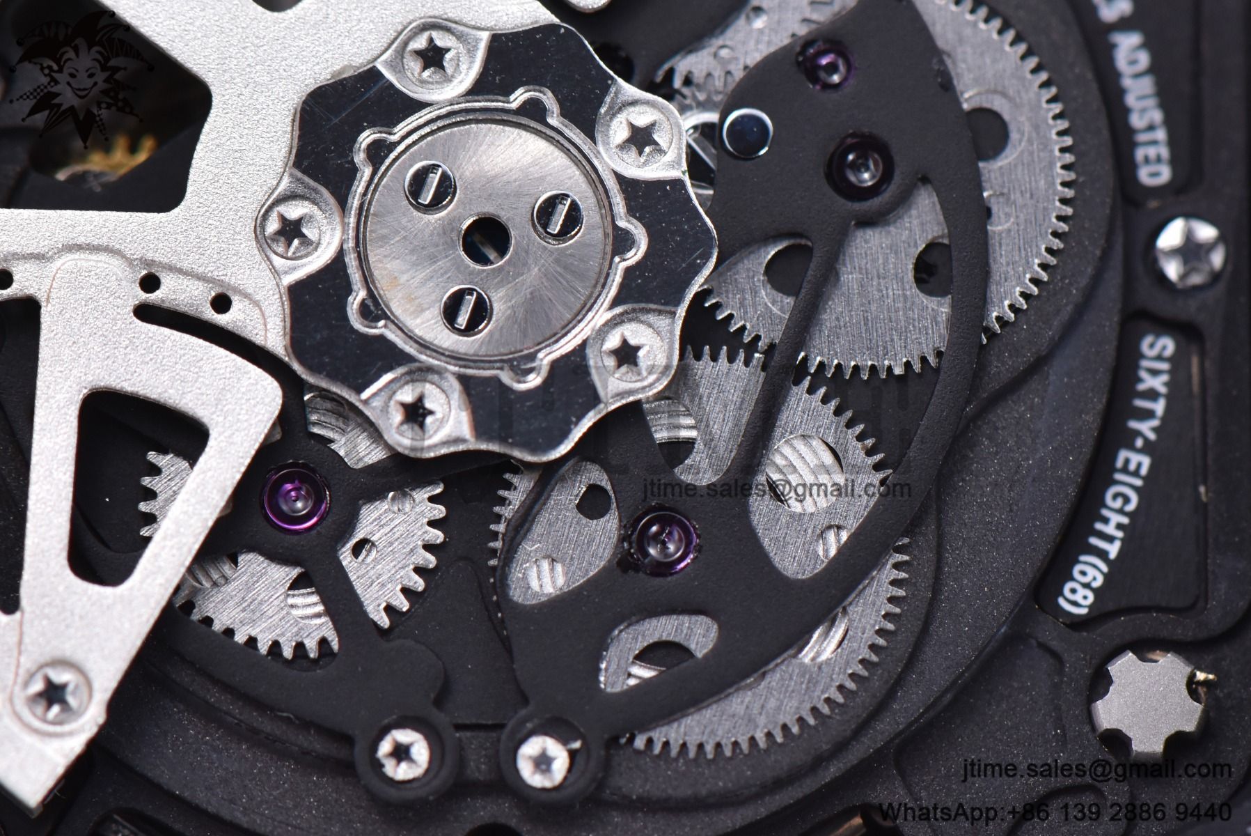 RM011 NTPT Chrono RG Case KVF 1:1 Best Edition Crystal Dial Red on Black Rubber Strap A7750 V2 - Image 22