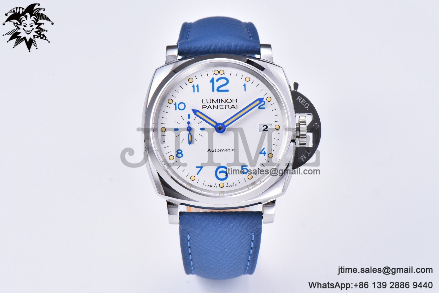 PAM906 Luminor Due VSF Best Edition White Dial on Blue Leather Strap AXXXIV - Image 8
