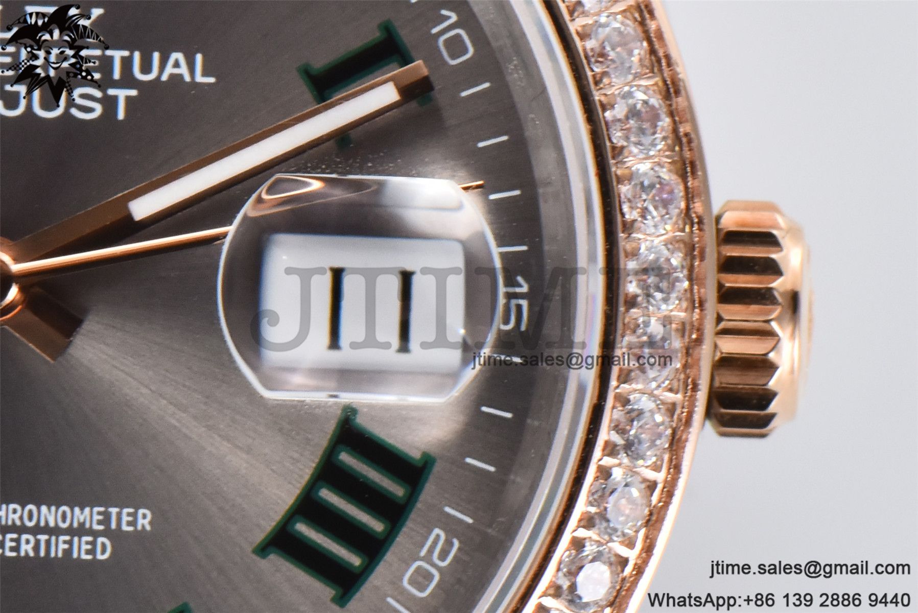 DateJust 36 SS/RG 126203 BPF 1:1 Best Edition Full Diamond Bezel Gray Dial on Oyster Bracelet A2824 - Image 10