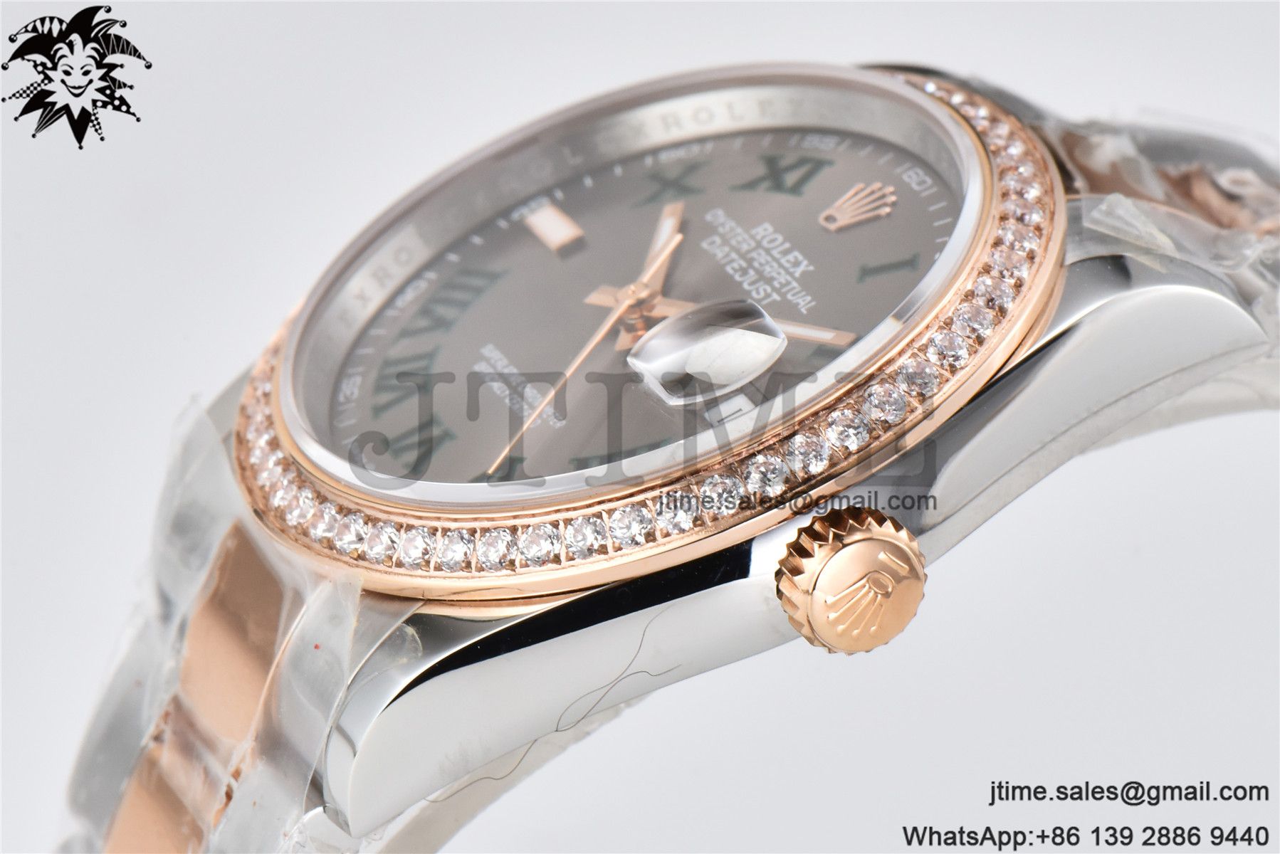 DateJust 36 SS/RG 126203 BPF 1:1 Best Edition Full Diamond Bezel Gray Dial on Oyster Bracelet A2824 - Image 6