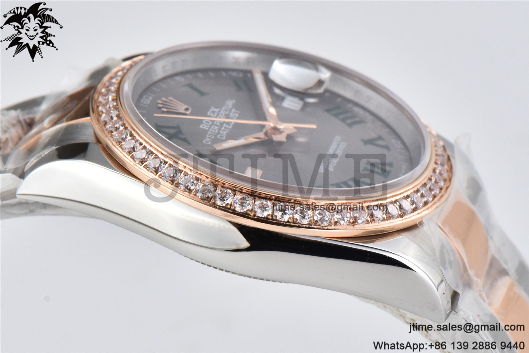 DateJust 36 SS/RG 126203 BPF 1:1 Best Edition Full Diamond Bezel Gray Dial on Oyster Bracelet A2824 - Image 7