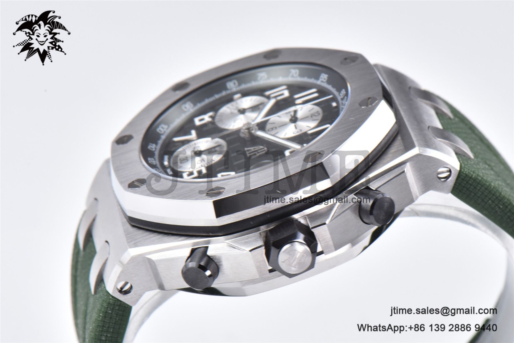 Royal Oak Offshore 42mm SS APF 1:1 Best Edition Green Dial on Green Rubber Strap A4404 - Image 4