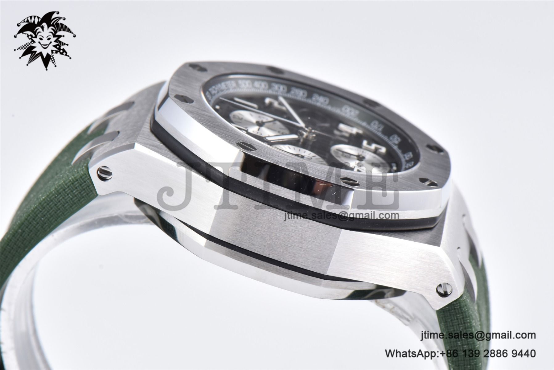 Royal Oak Offshore 42mm SS APF 1:1 Best Edition Green Dial on Green Rubber Strap A4404 - Image 5