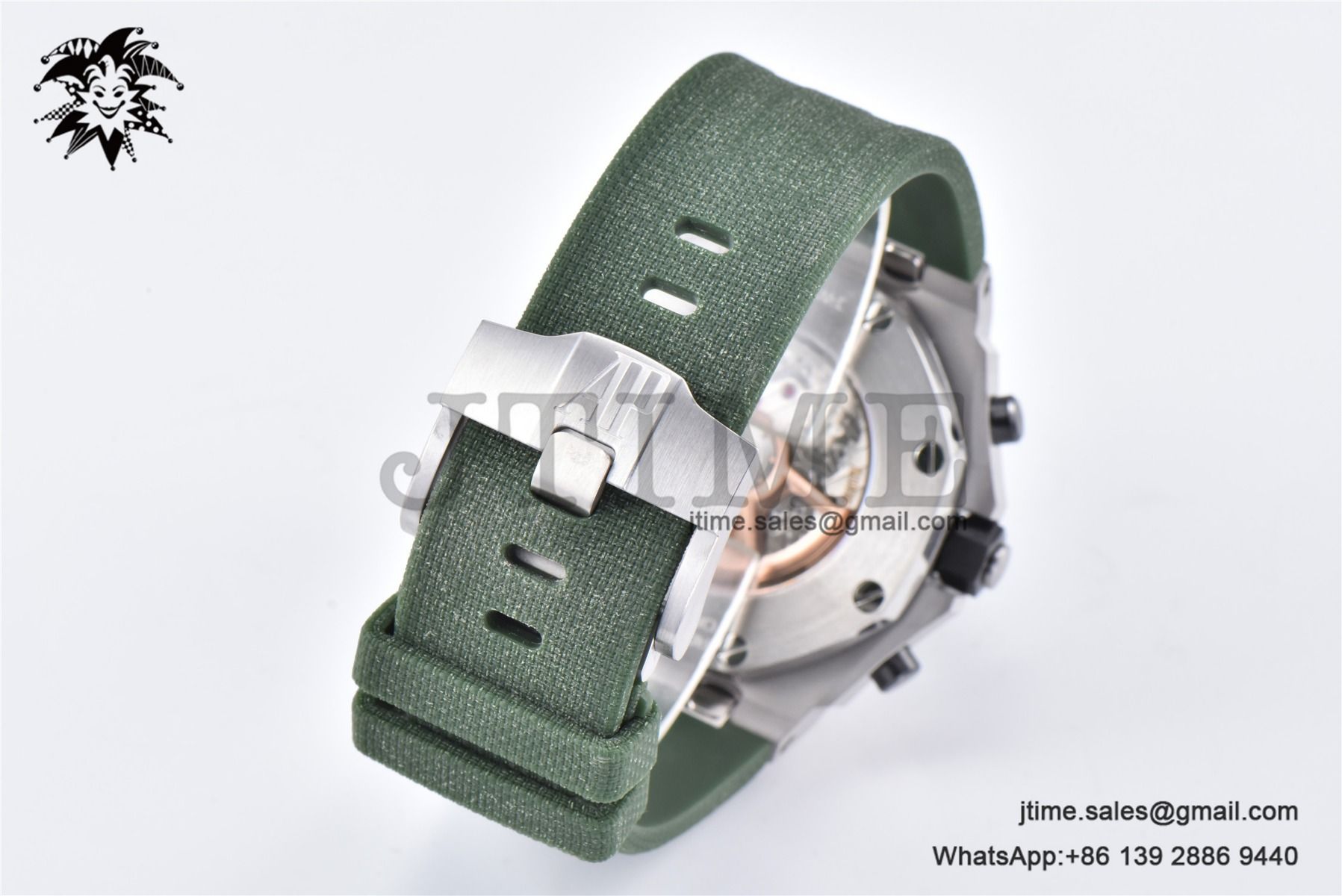 Royal Oak Offshore 42mm SS APF 1:1 Best Edition Green Dial on Green Rubber Strap A4404 - Image 11