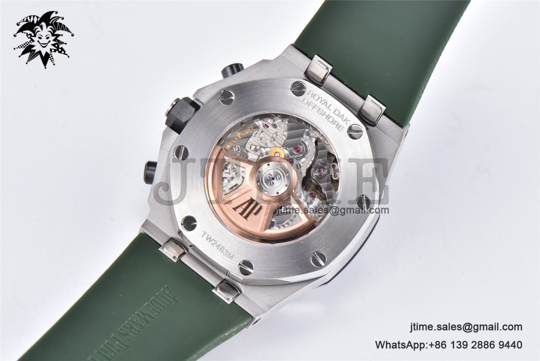 Royal Oak Offshore 42mm SS APF 1:1 Best Edition Green Dial on Green Rubber Strap A4404 - Image 12