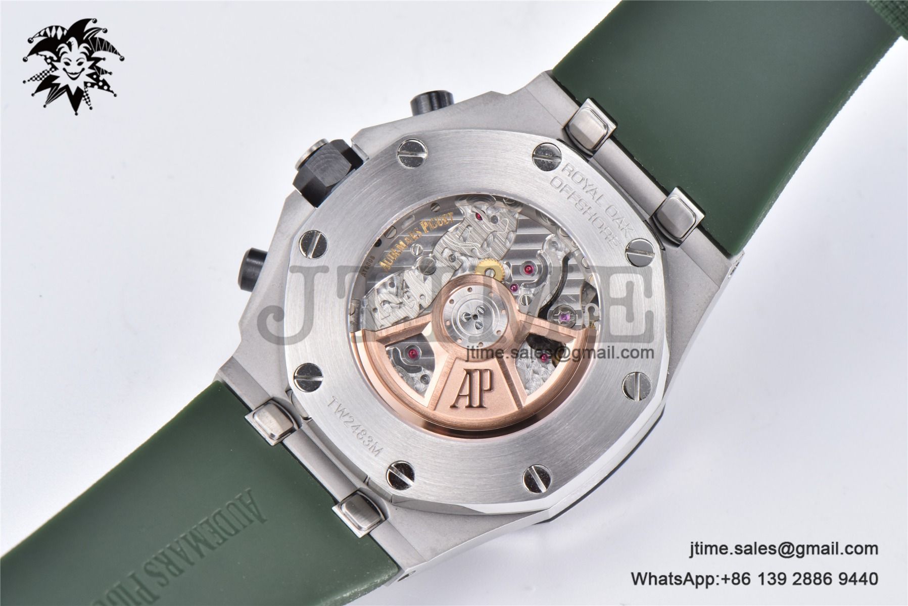 Royal Oak Offshore 42mm SS APF 1:1 Best Edition Green Dial on Green Rubber Strap A4404 - Image 17