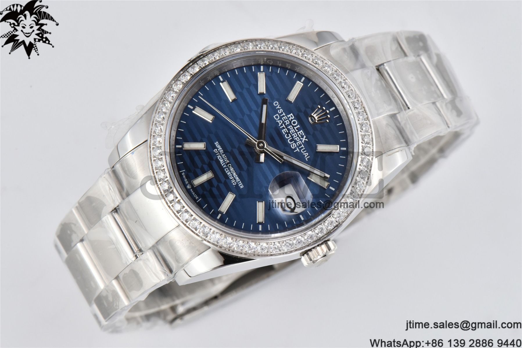 DateJust 36mm SS BPF 1:1 Best Edition Diamond Bezel New Blue Dial on Oyster Bracelet A2824 - Image 5