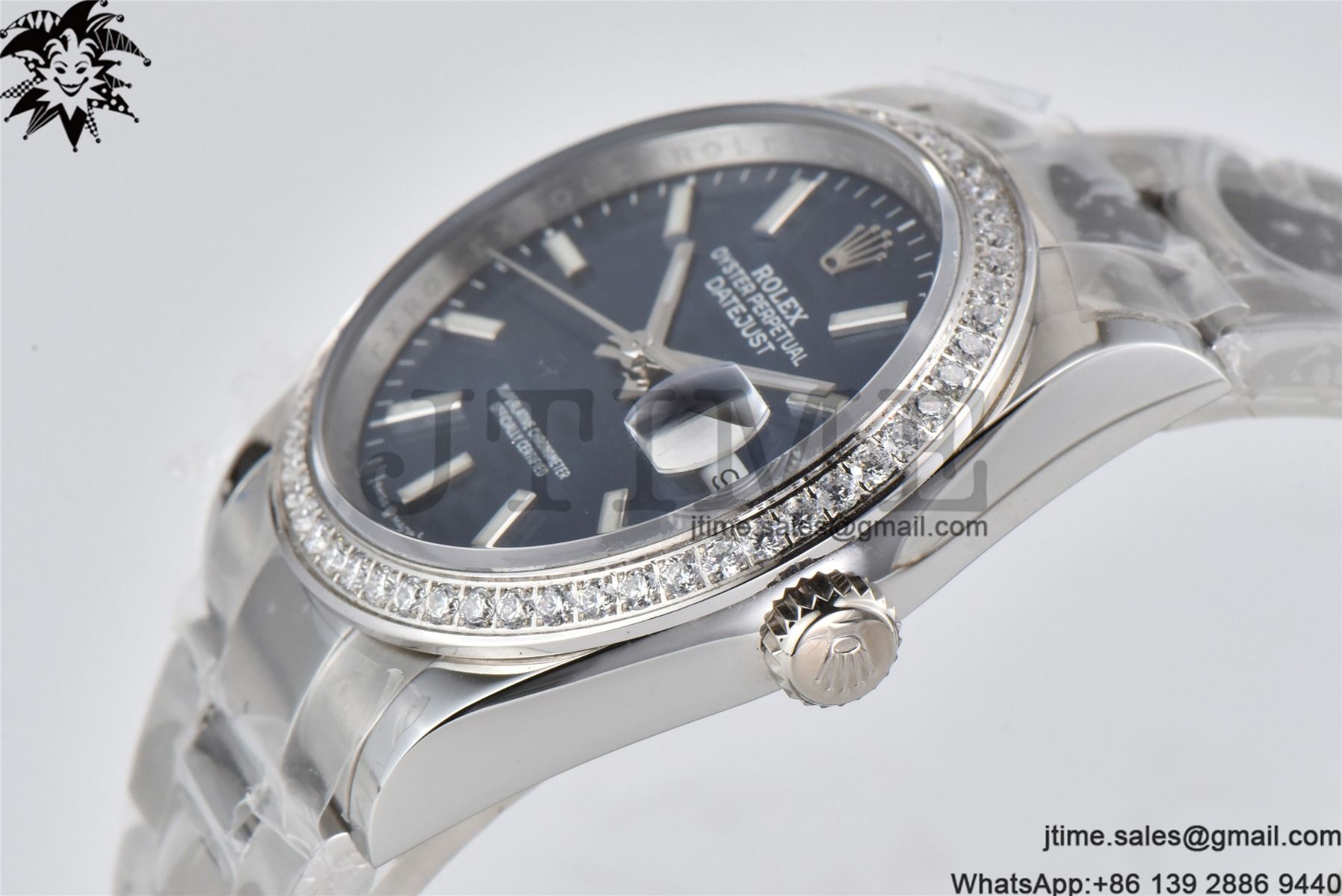 DateJust 36mm SS BPF 1:1 Best Edition Diamond Bezel New Blue Dial on Oyster Bracelet A2824 - Image 8