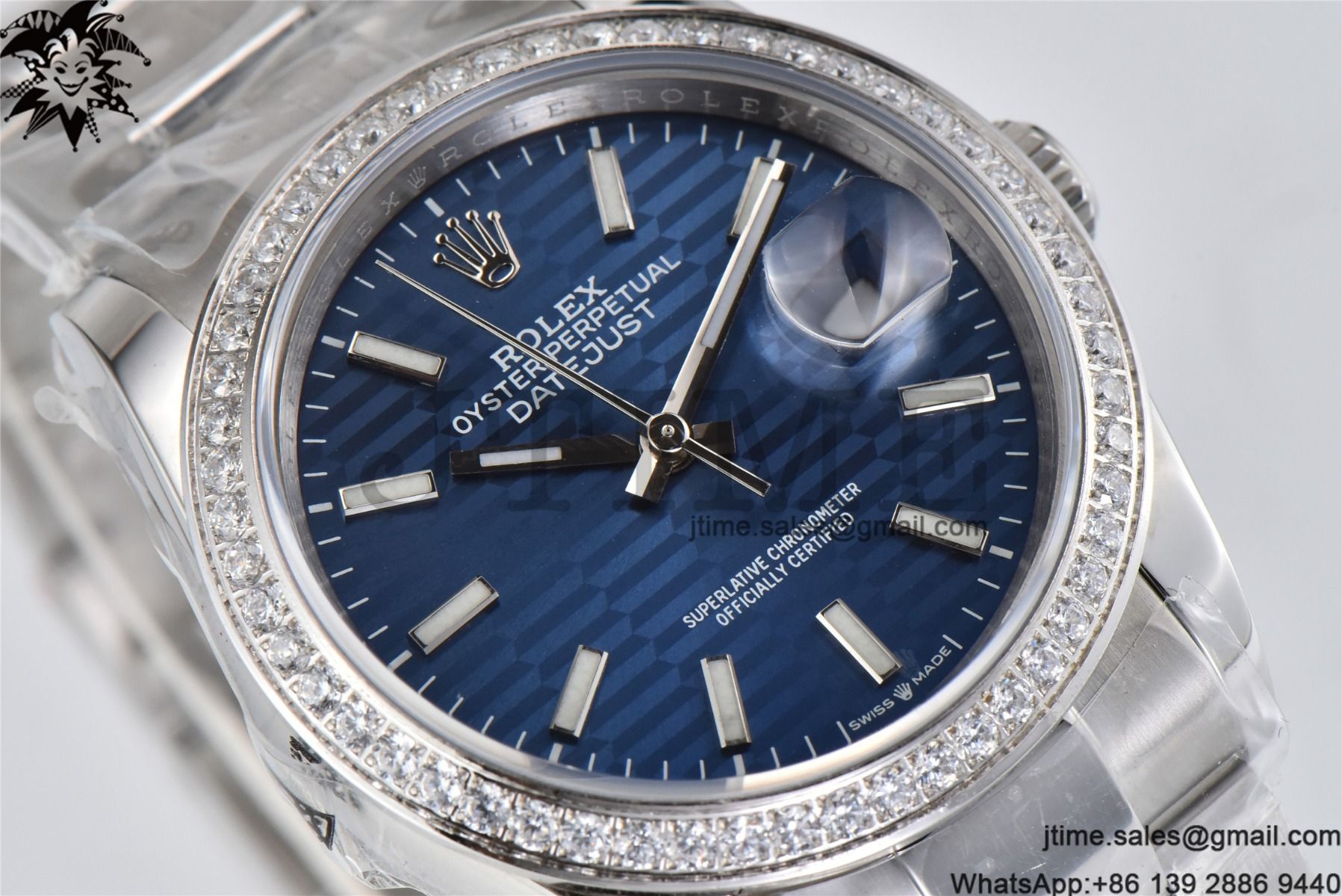DateJust 36mm SS BPF 1:1 Best Edition Diamond Bezel New Blue Dial on Oyster Bracelet A2824 - Image 6