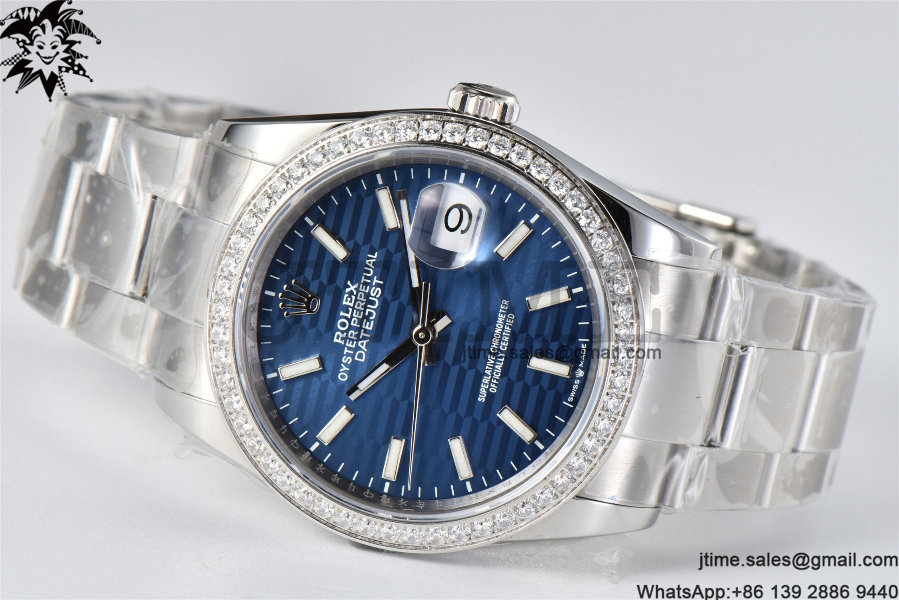 DateJust 36mm SS BPF 1:1 Best Edition Diamond Bezel New Blue Dial on Oyster Bracelet A2824 - Image 7