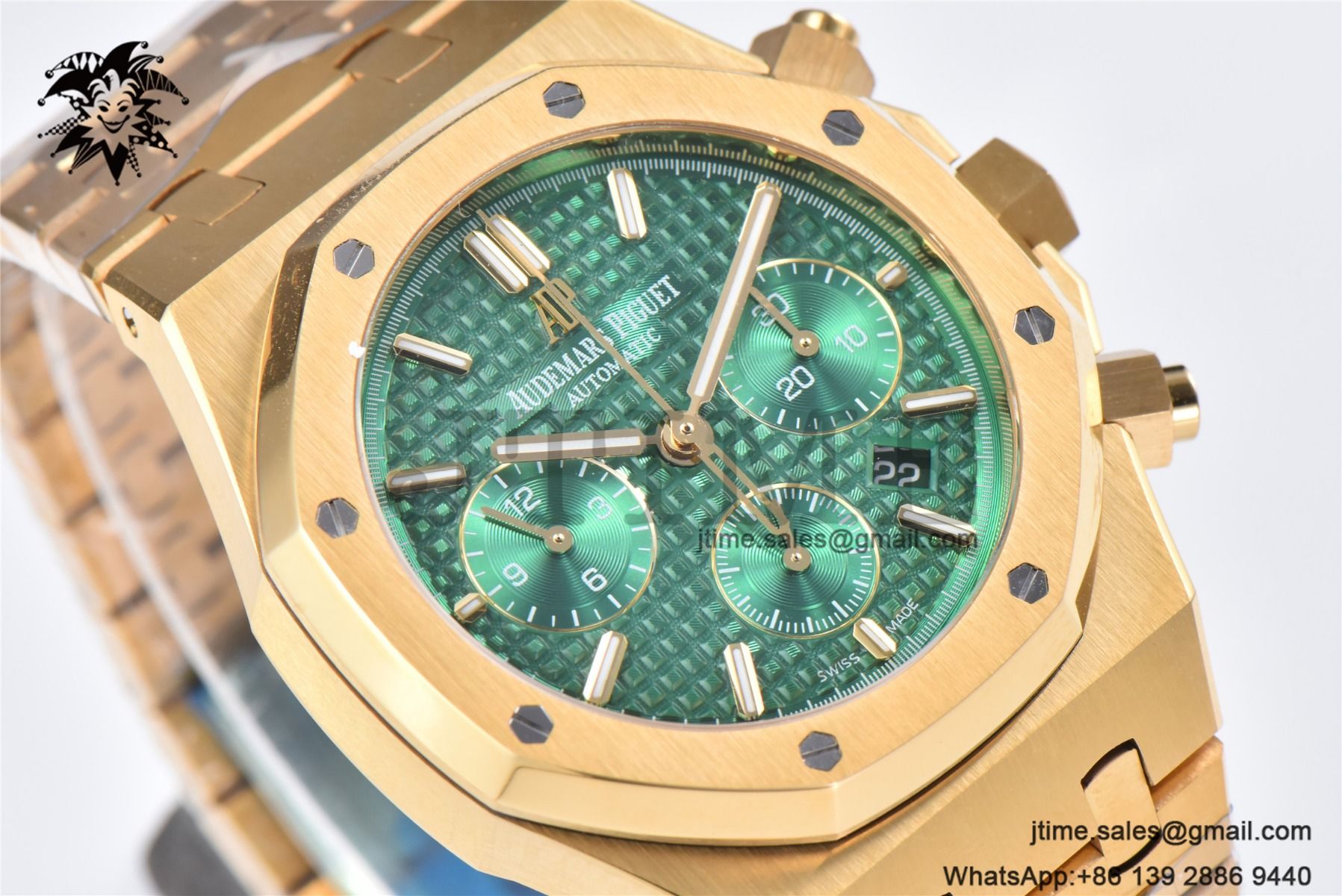 Royal Oak Chrono 26331 YG IPF 1:1 Best Edition Green Dial on YG Bracelet A7750 - Image 7