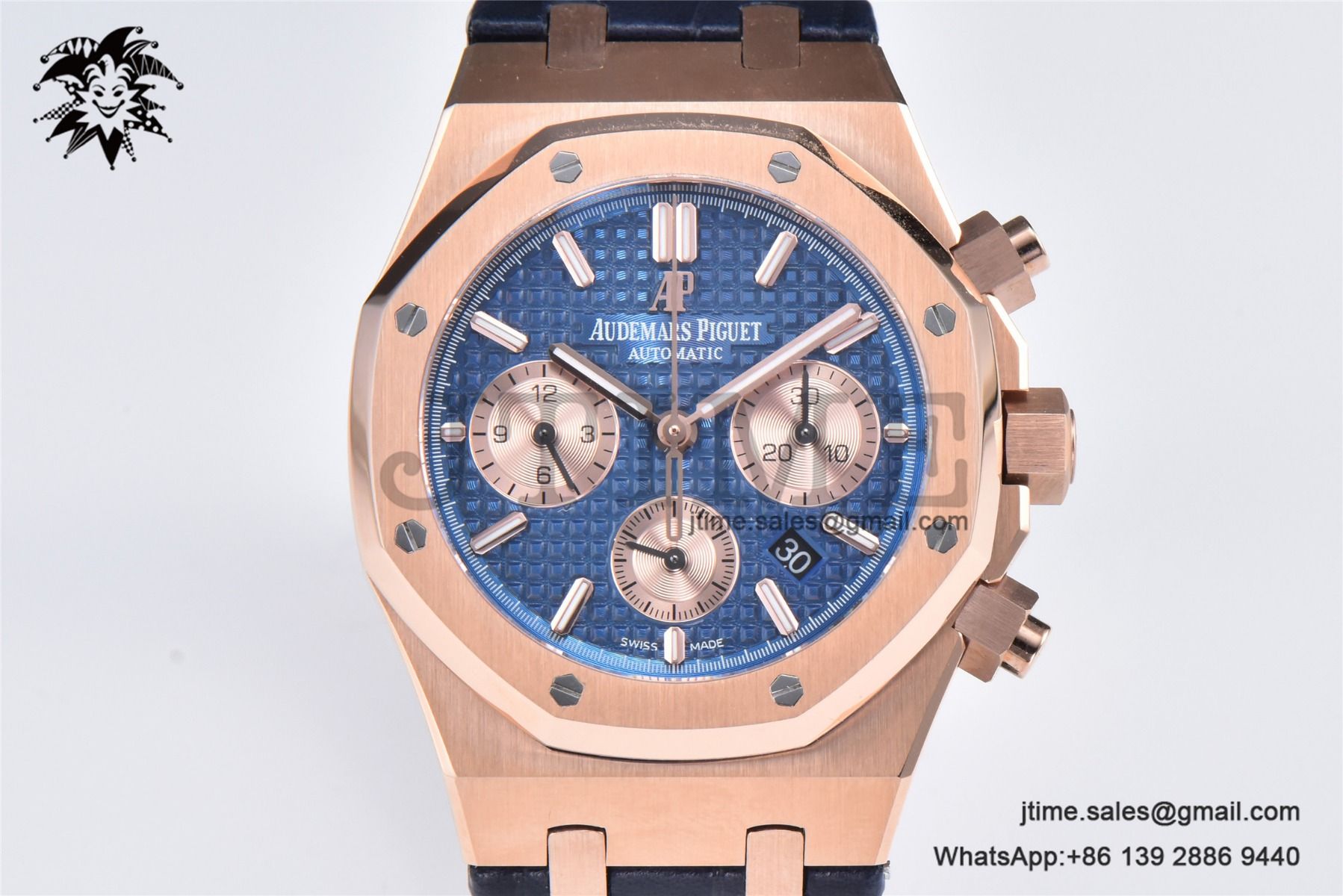 Royal Oak Chrono 26331 RG IPF 1:1 Best Edition Blue/RG Dial on Blue Leather Strap A7750 - Image 19