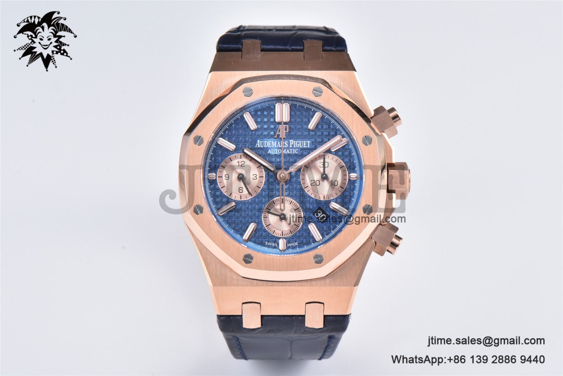 Royal Oak Chrono 26331 RG IPF 1:1 Best Edition Blue/RG Dial on Blue Leather Strap A7750 - Image 20