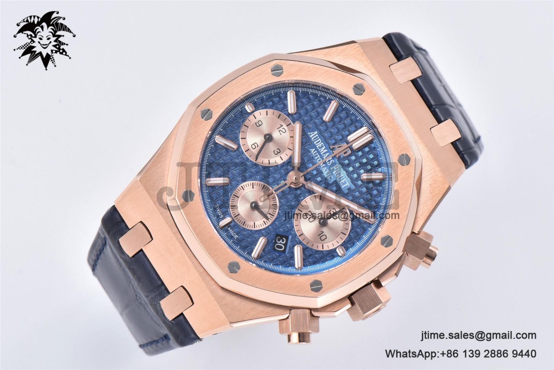 Royal Oak Chrono 26331 RG IPF 1:1 Best Edition Blue/RG Dial on Blue Leather Strap A7750 - Image 22