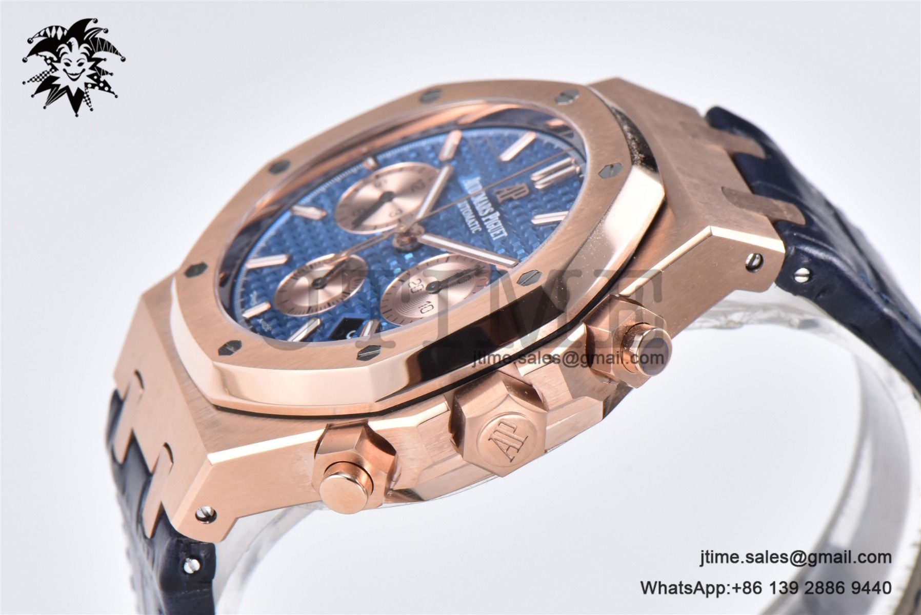 Royal Oak Chrono 26331 RG IPF 1:1 Best Edition Blue/RG Dial on Blue Leather Strap A7750 - Image 18