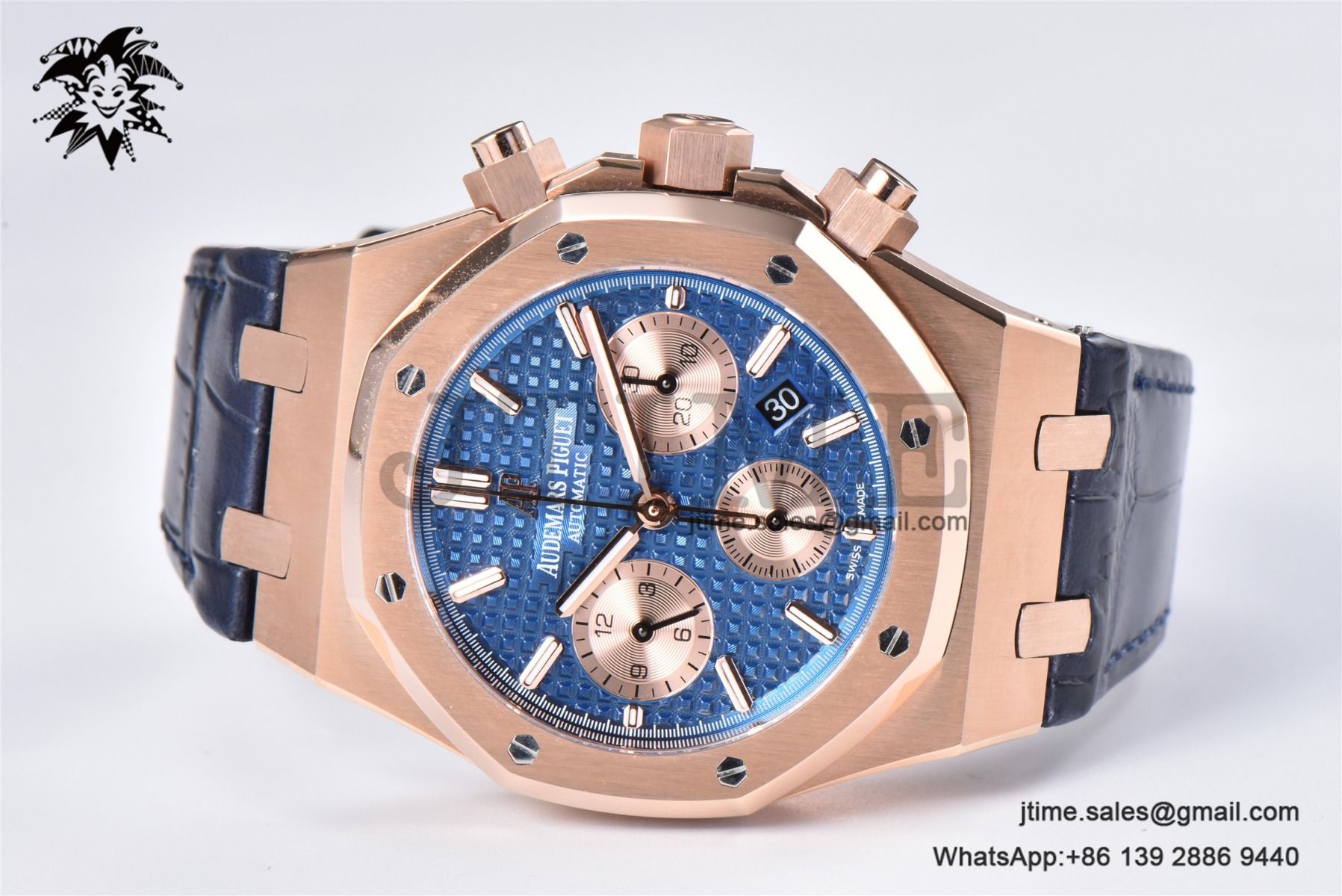 Royal Oak Chrono 26331 RG IPF 1:1 Best Edition Blue/RG Dial on Blue Leather Strap A7750 - Image 21