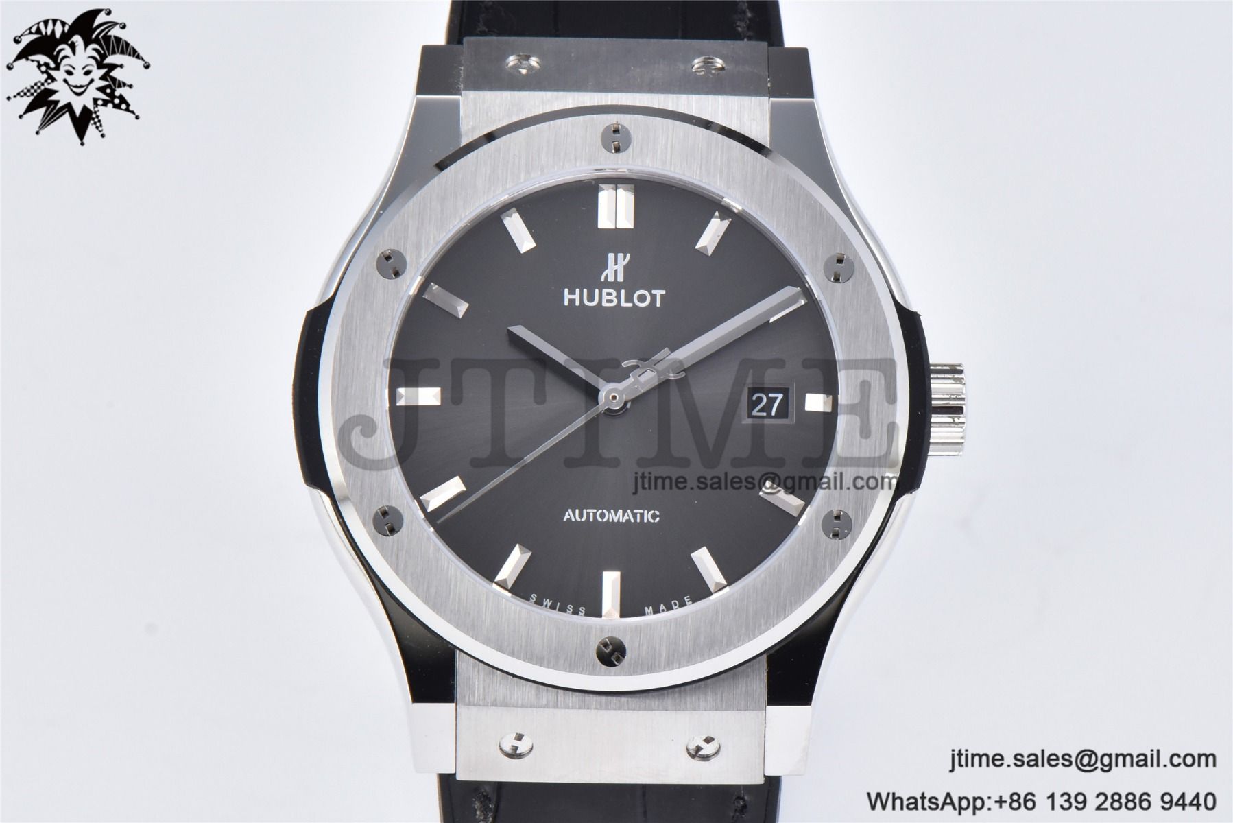 Classic Fusion 42mm SS JJ+F 1:1 Best Edition Gray Dial on Black Leather Strap A1110 - Image 3