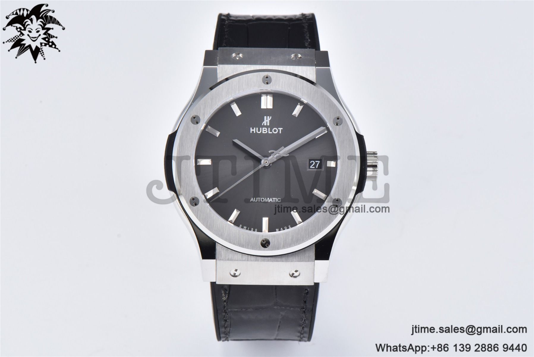 Classic Fusion 42mm SS JJ+F 1:1 Best Edition Gray Dial on Black Leather Strap A1110 - Image 2
