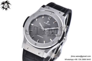 Classic Fusion 42mm SS JJ+F 1:1 Best Edition Gray Dial on Black Leather Strap A1110