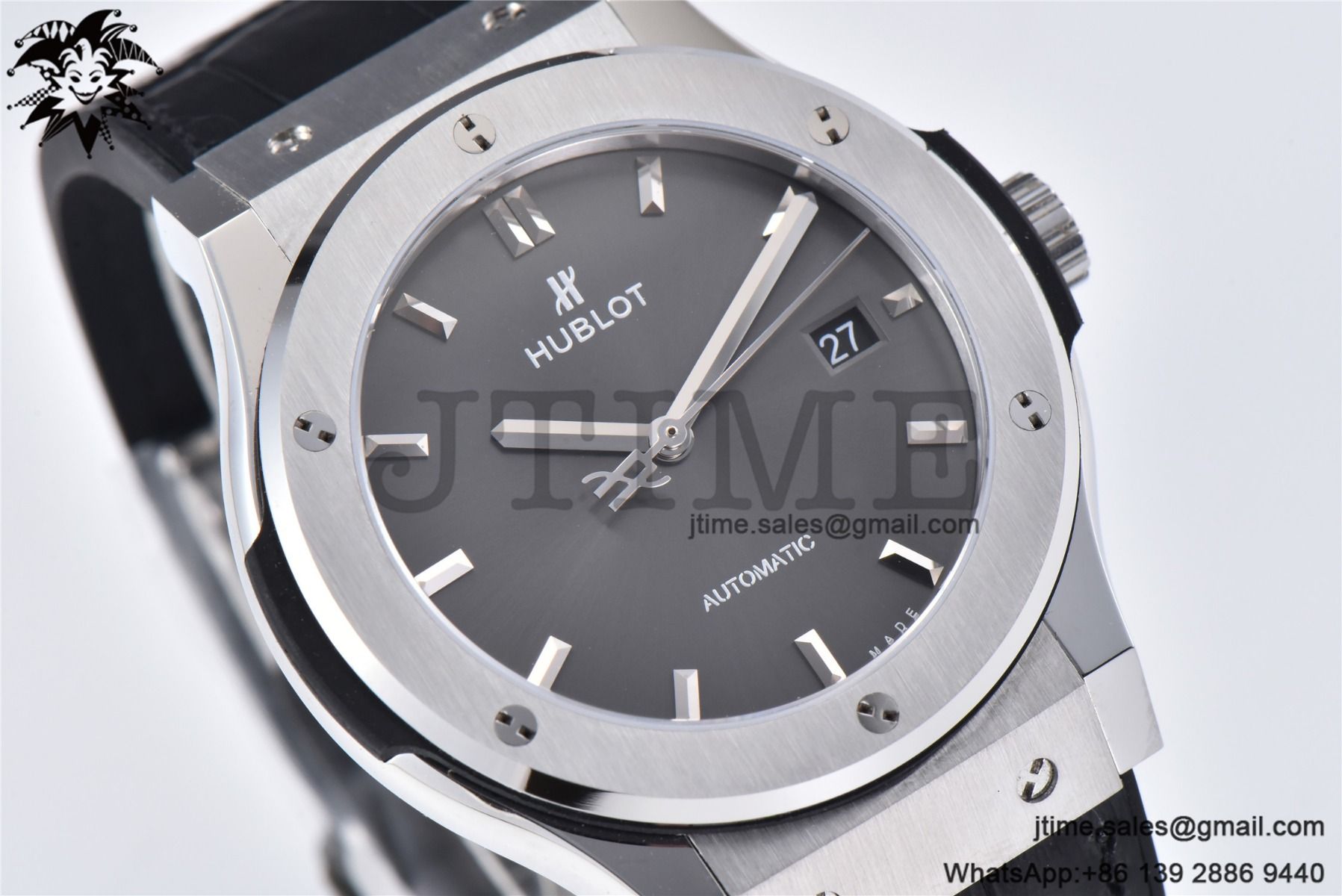 Classic Fusion 42mm SS JJ+F 1:1 Best Edition Gray Dial on Black Leather Strap A1110 - Image 5