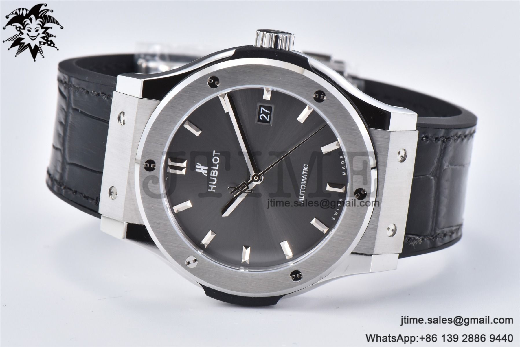 Classic Fusion 42mm SS JJ+F 1:1 Best Edition Gray Dial on Black Leather Strap A1110 - Image 4