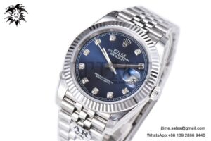 DateJust 41mm 126334 904 SS ARF 1:1 Best Edition Blue Dial Diamonds Markers on Jubilee Bracelet VR3235