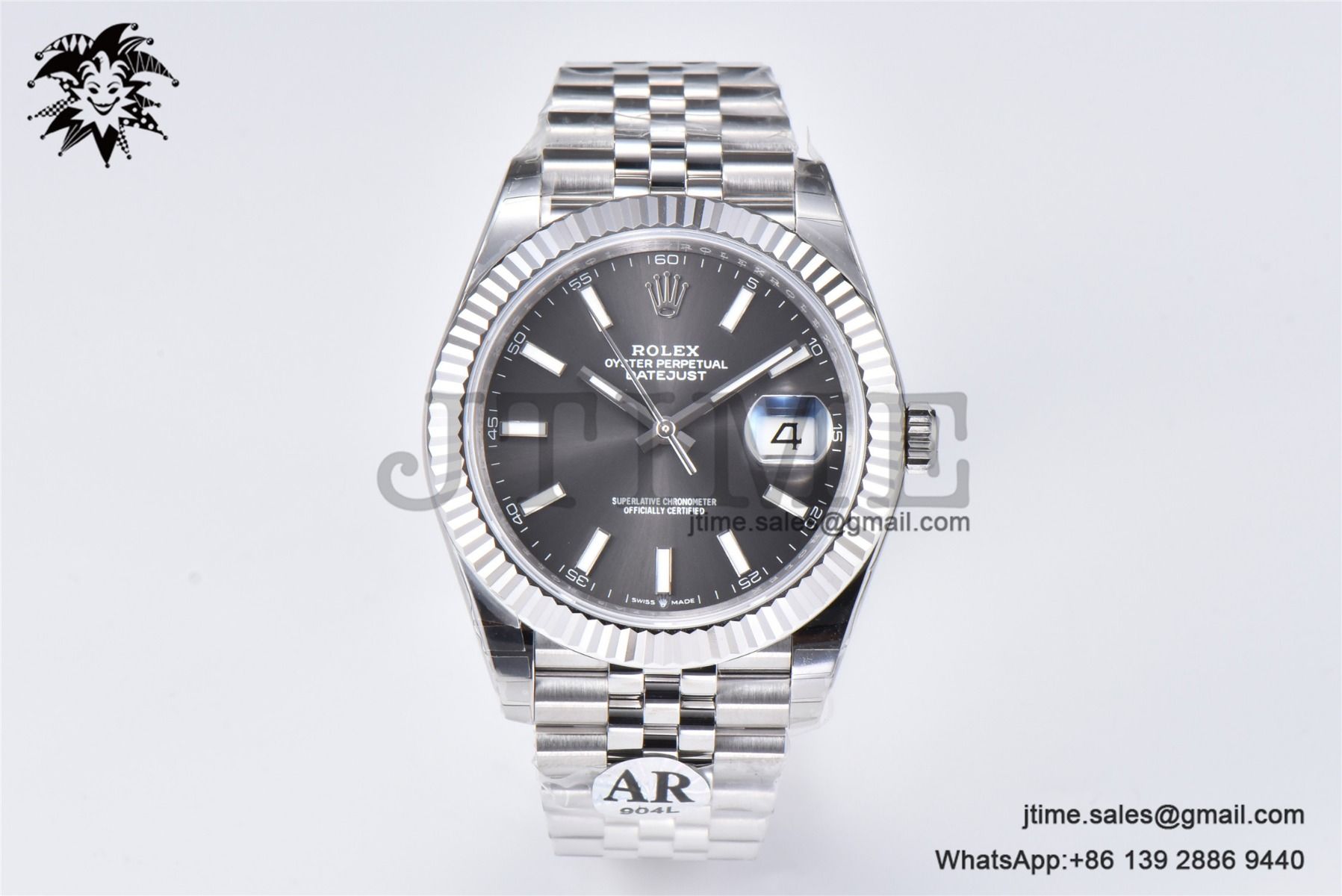 DateJust 41mm 126334 904 SS ARF 1:1 Best Edition Gray Dial Sticks Markers on Jubilee Bracelet VR3235 - Image 2