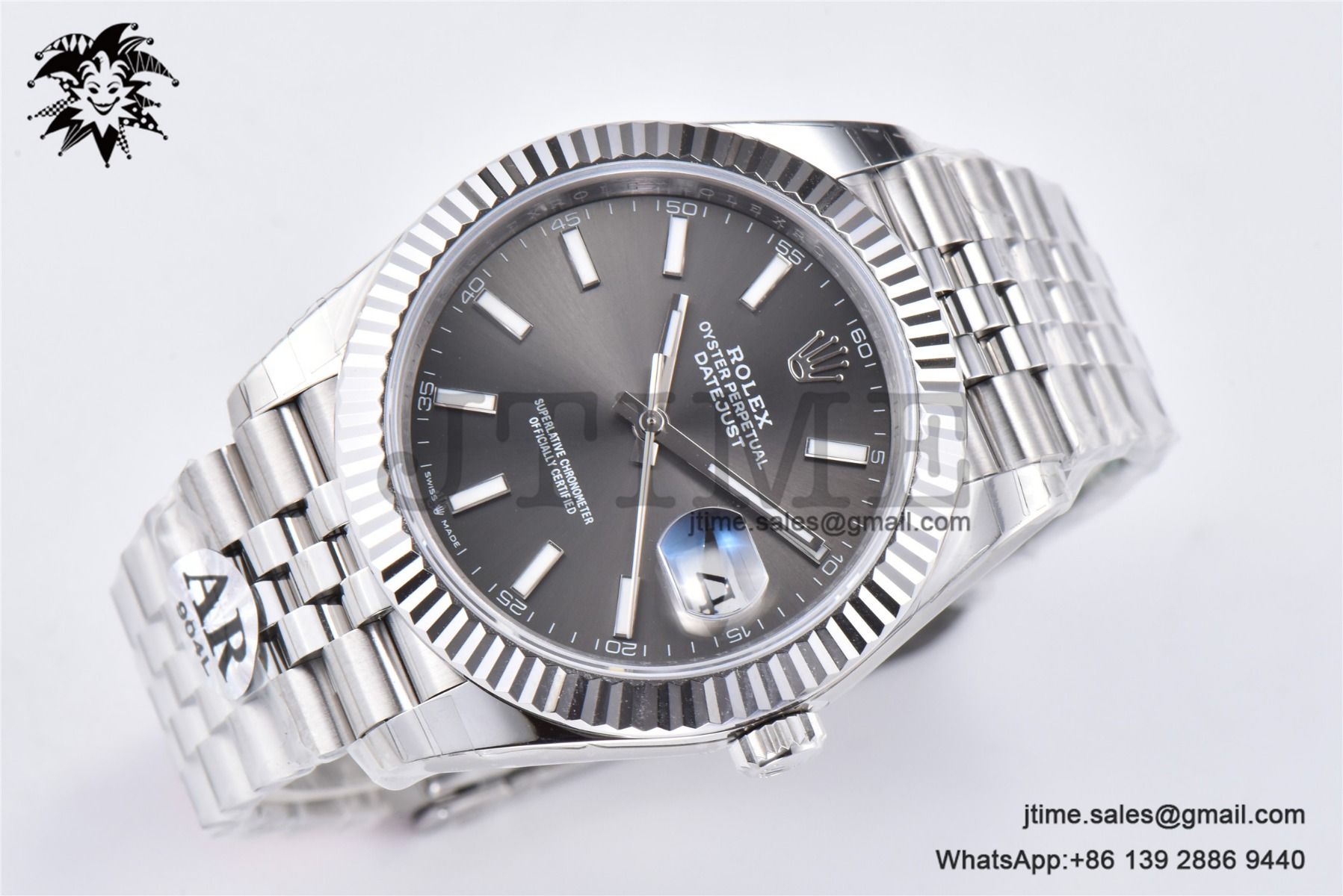 DateJust 41mm 126334 904 SS ARF 1:1 Best Edition Gray Dial Sticks Markers on Jubilee Bracelet VR3235 - Image 3