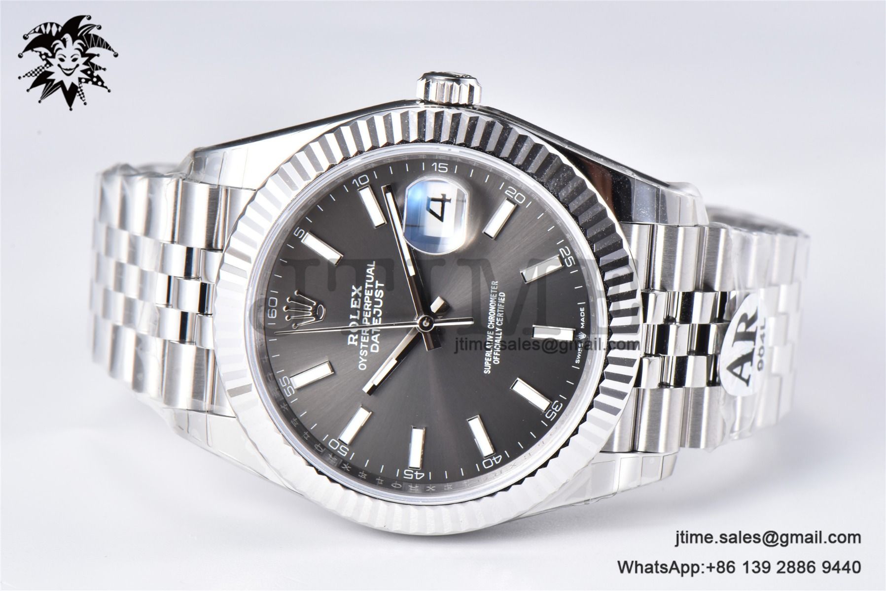 DateJust 41mm 126334 904 SS ARF 1:1 Best Edition Gray Dial Sticks Markers on Jubilee Bracelet VR3235 - Image 4