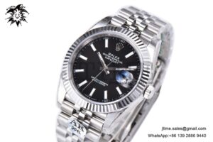 DateJust 41mm 126334 904 SS ARF 1:1 Best Edition Black Dial Sticks Markers on Jubilee Bracelet VR3235