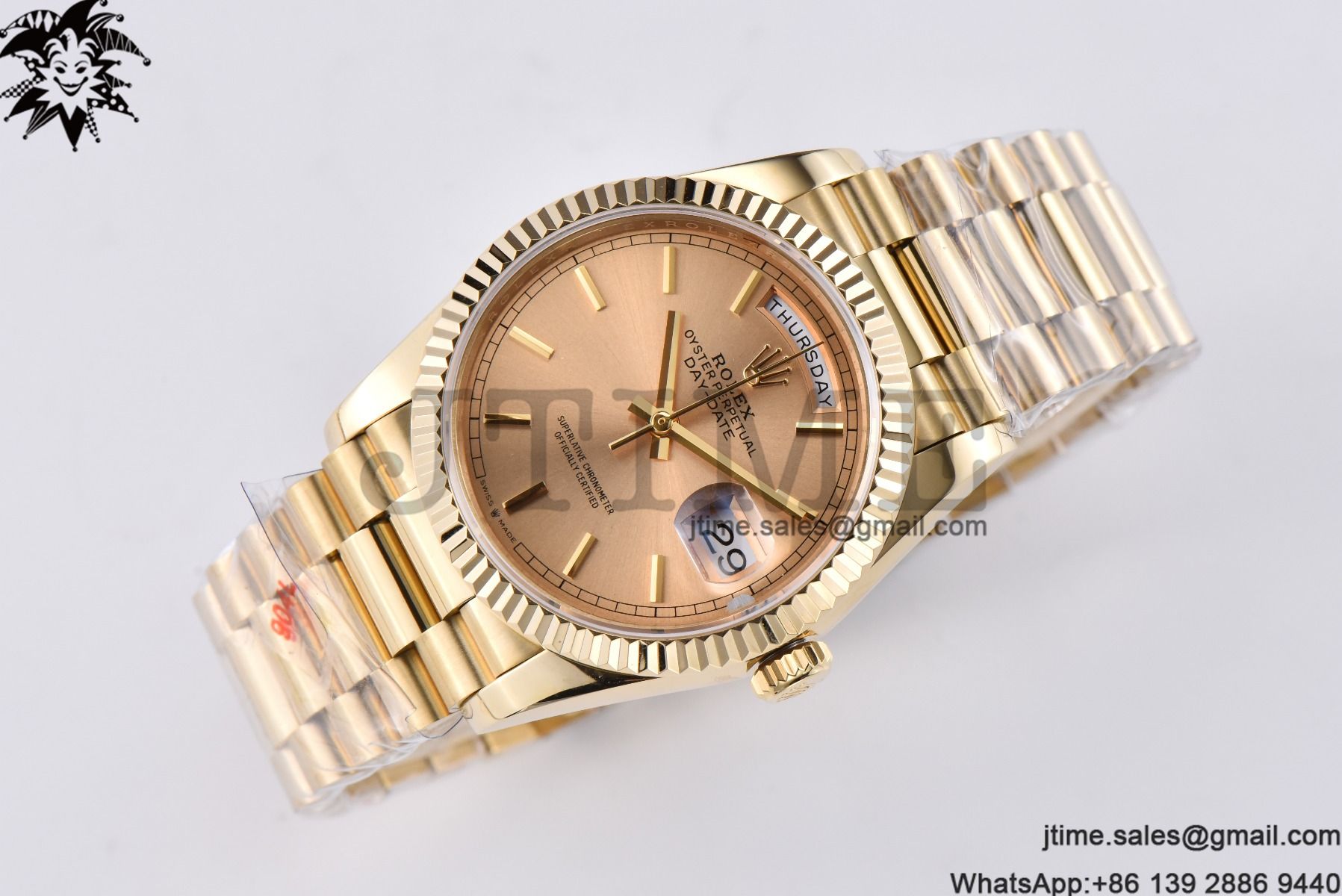 Day Date 36 YG 904L Steel Fluted Bezel GMF 1:1 Best Edition YG Stick Dial on YG Bracelet A2836 - Image 4