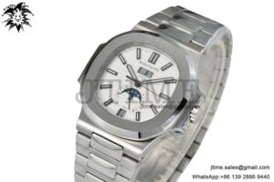 Nautilus 5726 Full Function SS PPF 1:1 Best Edition White Dial on SS Bracelet A324