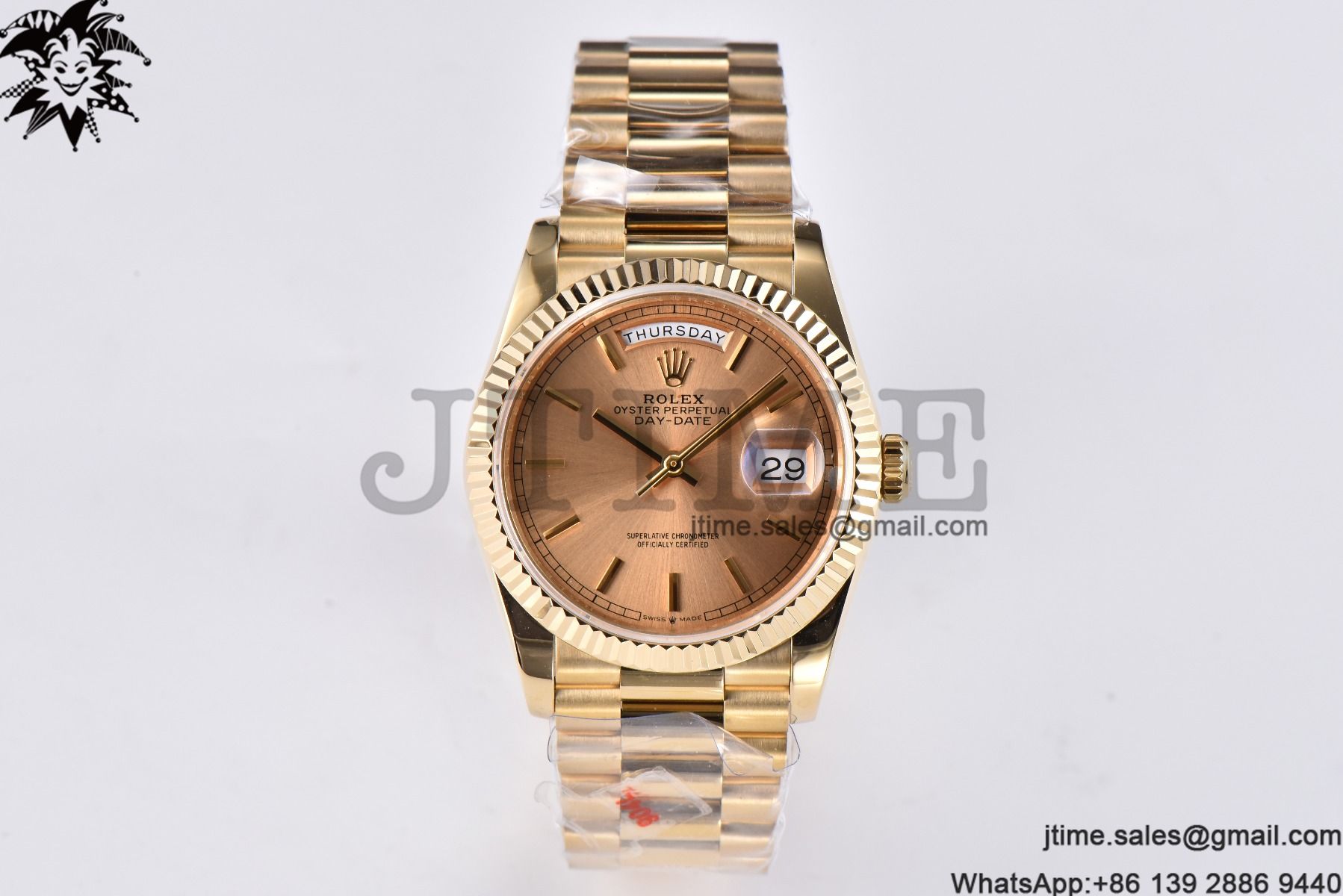 Day Date 36 YG 904L Steel Fluted Bezel GMF 1:1 Best Edition YG Stick Dial on YG Bracelet A2836 - Image 3