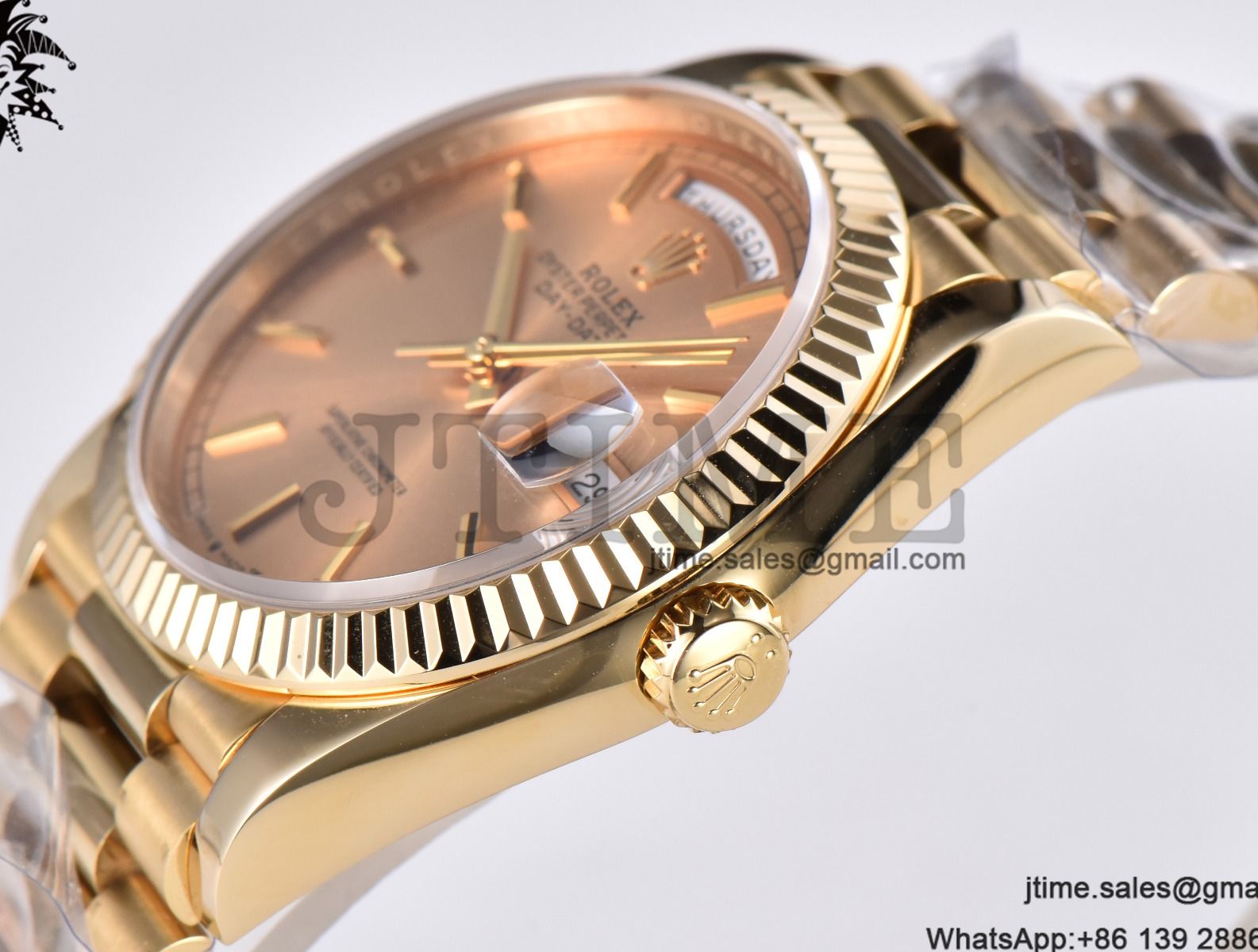 Day Date 36 YG 904L Steel Fluted Bezel GMF 1:1 Best Edition YG Stick Dial on YG Bracelet A2836 - Image 7