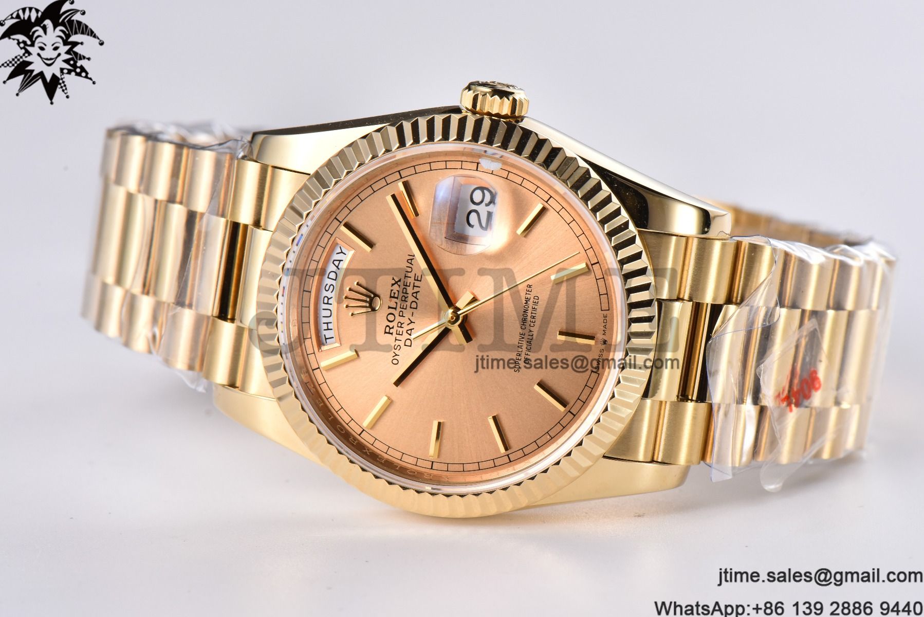 Day Date 36 YG 904L Steel Fluted Bezel GMF 1:1 Best Edition YG Stick Dial on YG Bracelet A2836 - Image 5
