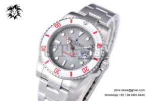 Submariner Sandblasted VSF 1:1 Best Edition White Bezel Gray Dial Dial on SS Bracelet VS3135
