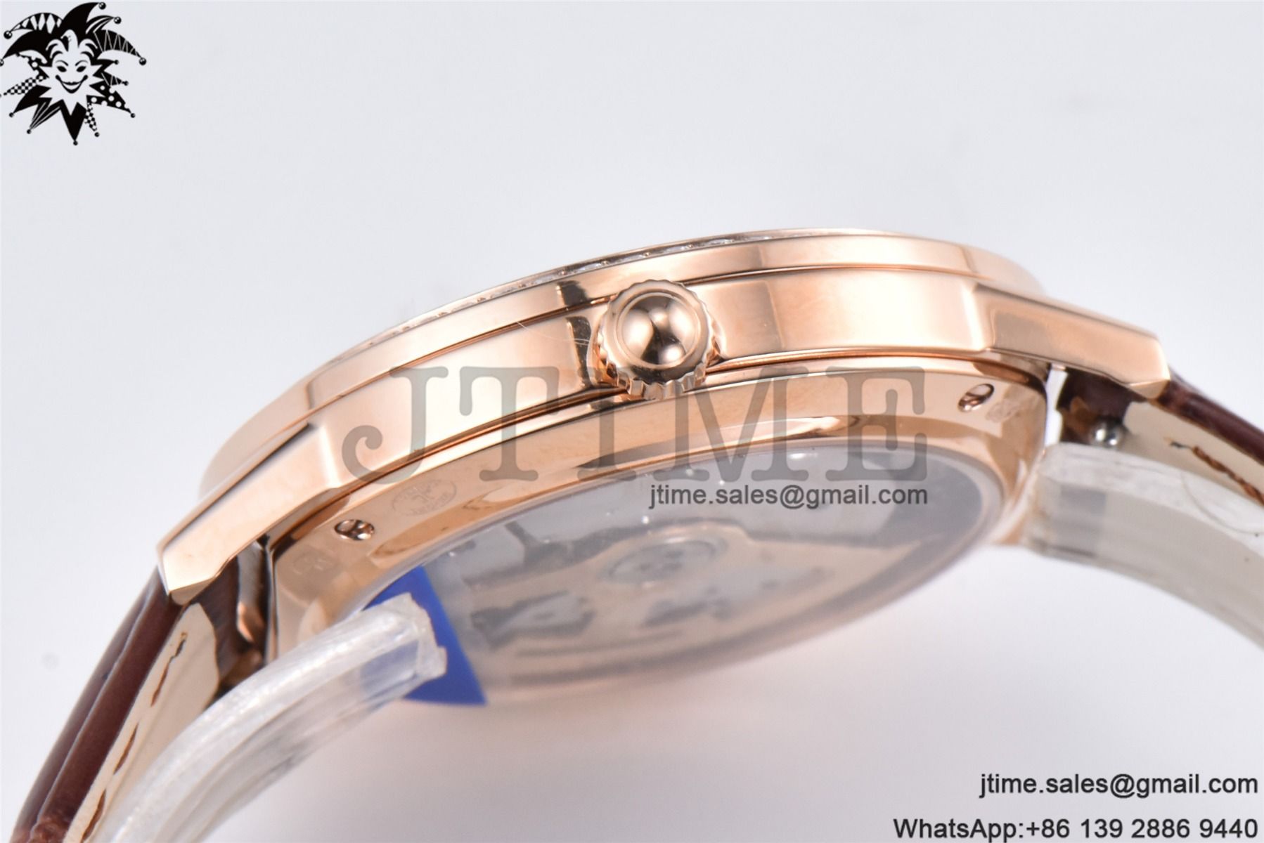 Rendez-Vous Night & Day RG APSF 1:1 Best Edition White Textured Dial Diamonds Bezel on Brown Leather Strap A898 - Image 16