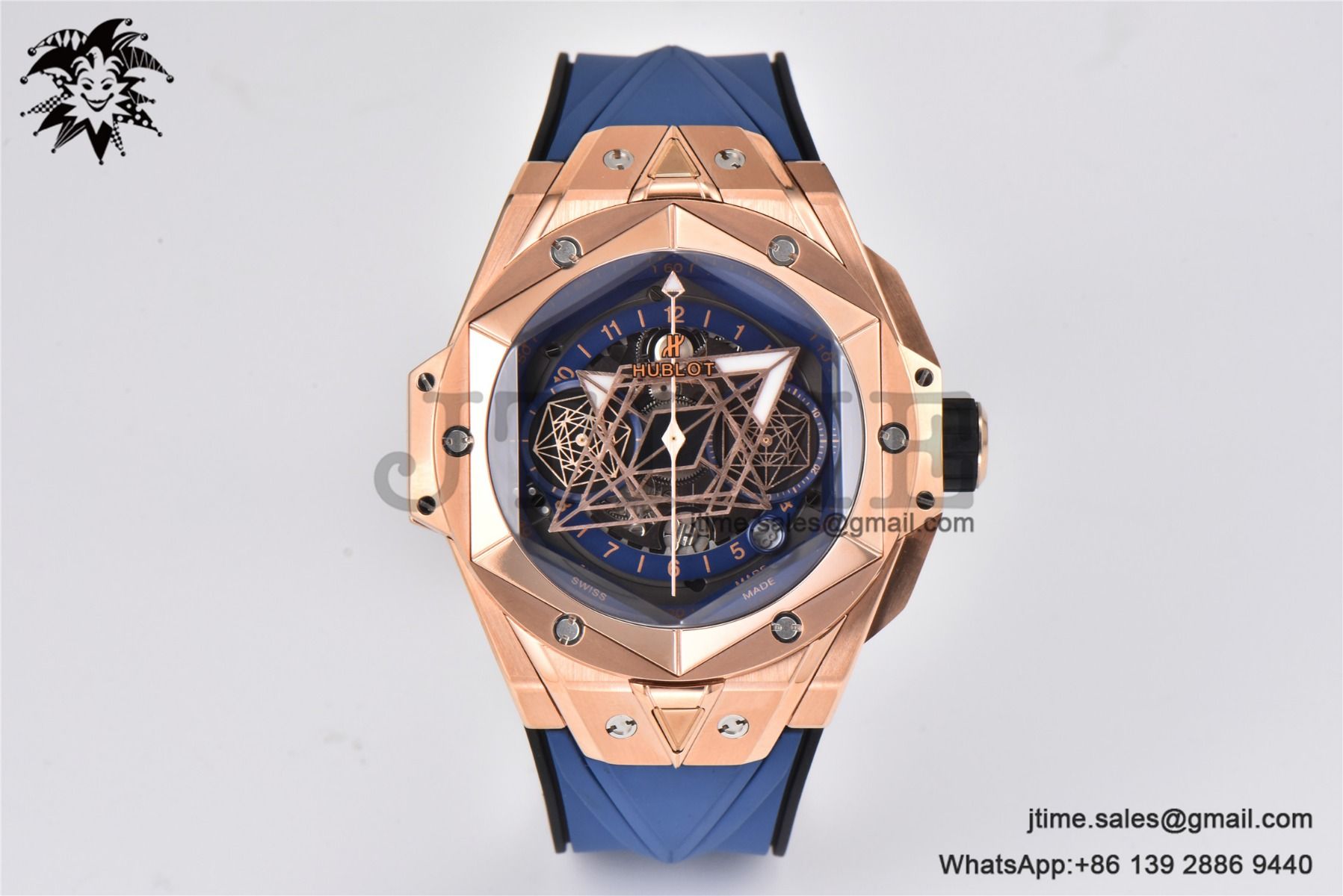 Big Bang Sang Bleu II Chrono RG BBF Best Edition Blue Dial on Blue Rubber Strap HUB1240 - Image 2