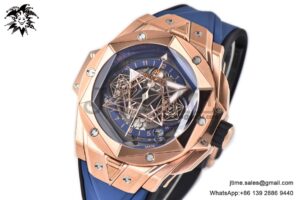 Big Bang Sang Bleu II Chrono RG BBF Best Edition Blue Dial on Blue Rubber Strap HUB1240