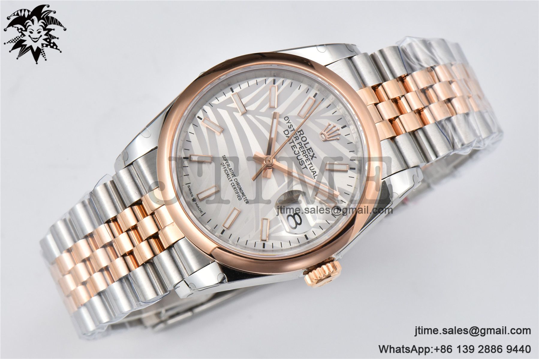 DateJust 36 SS/RG 126203 BPF 1:1 Best Edition Silver Plam Dial on Jubilee Bracelet A2824 - Image 4
