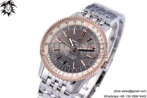 Navitimer 1 SS 41mm TF 1:1 Best Edition RG Bezel Gray Dial on SS Bracelet A2824