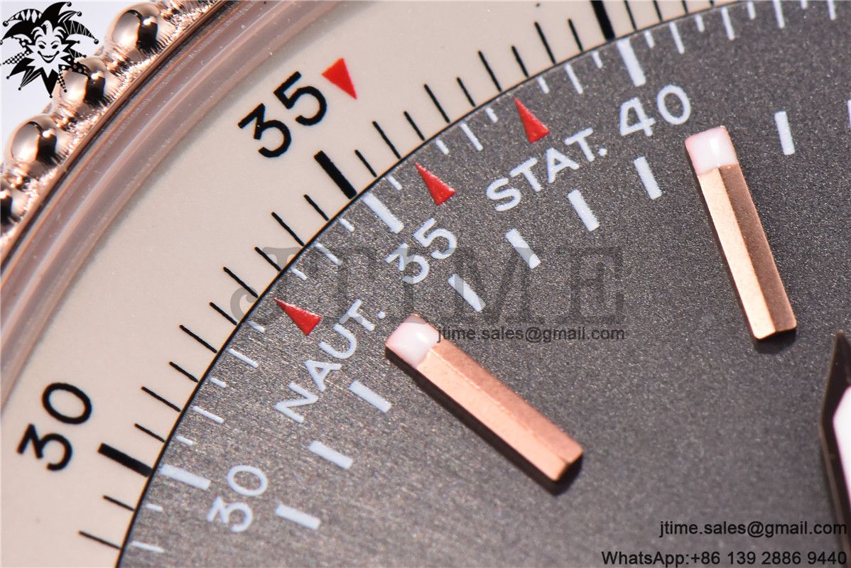 Navitimer 1 SS 41mm TF 1:1 Best Edition RG Bezel Gray Dial on SS Bracelet A2824 - Image 3