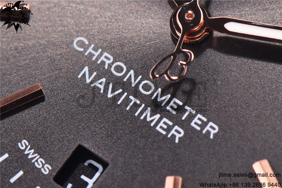 Navitimer 1 SS 41mm TF 1:1 Best Edition RG Bezel Gray Dial on SS Bracelet A2824 - Image 4