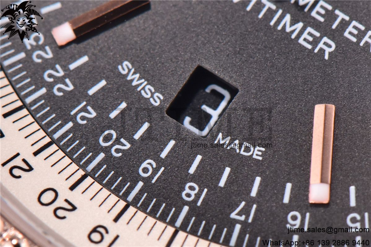 Navitimer 1 SS 41mm TF 1:1 Best Edition RG Bezel Gray Dial on SS Bracelet A2824 - Image 5