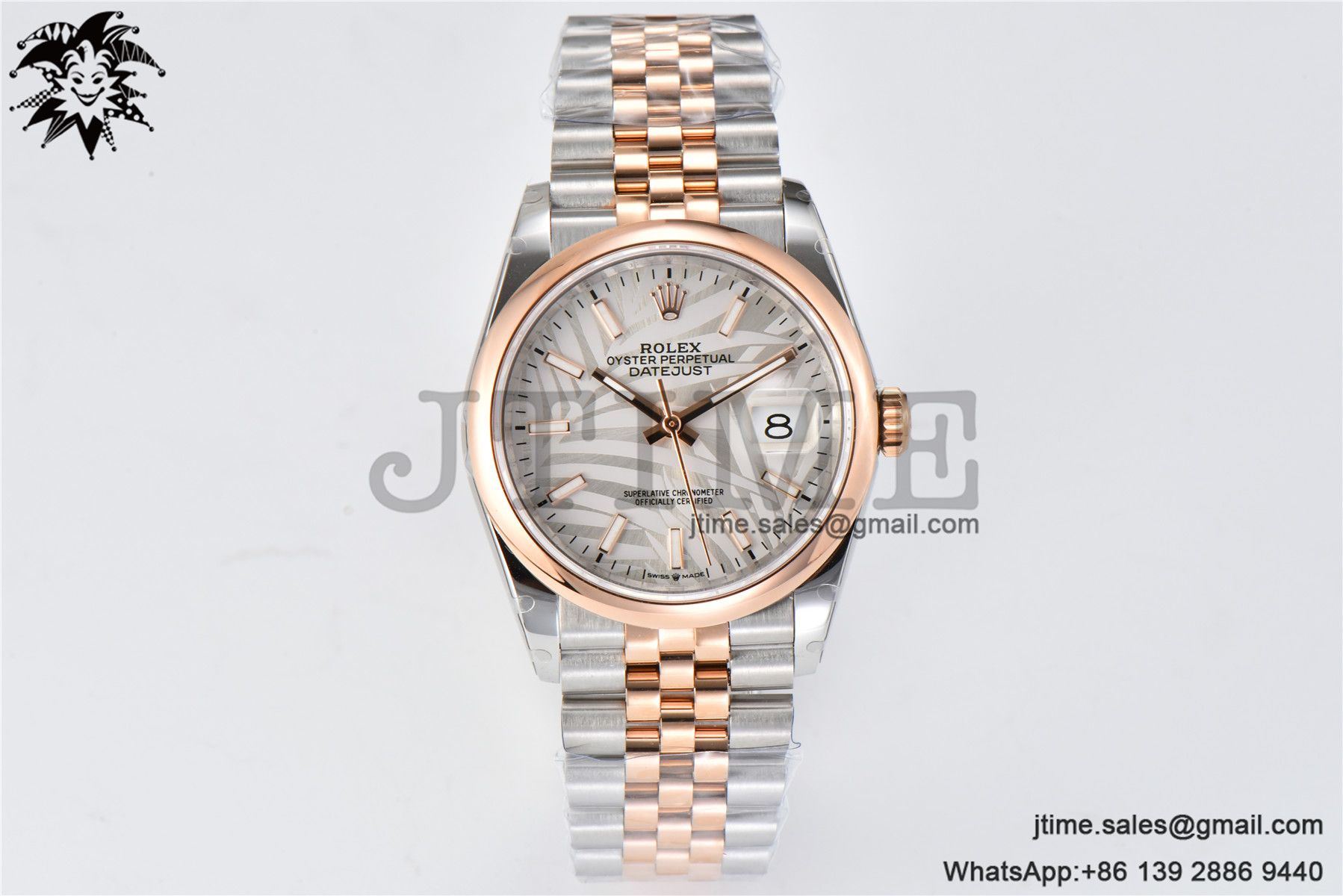 DateJust 36 SS/RG 126203 BPF 1:1 Best Edition Silver Plam Dial on Jubilee Bracelet A2824 - Image 3
