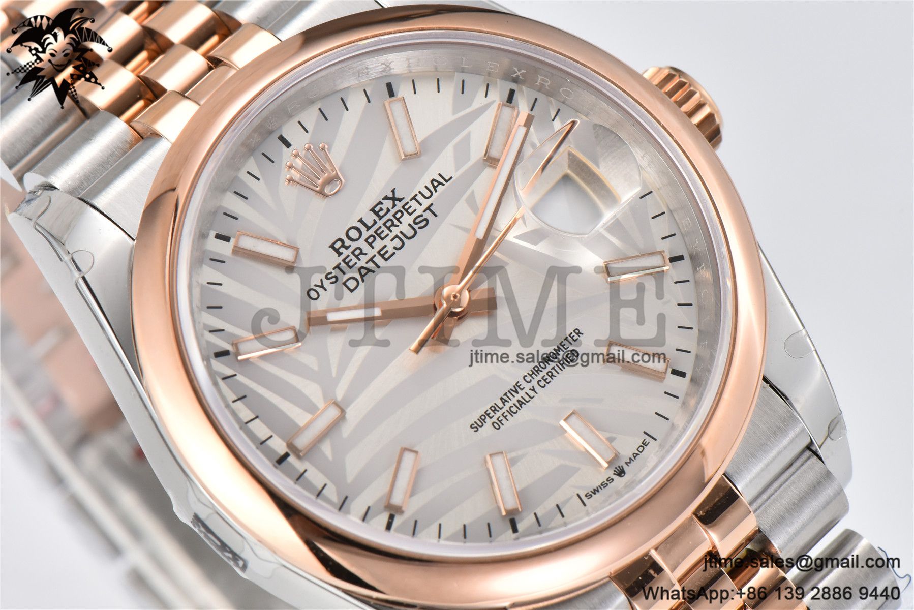 DateJust 36 SS/RG 126203 BPF 1:1 Best Edition Silver Plam Dial on Jubilee Bracelet A2824 - Image 6
