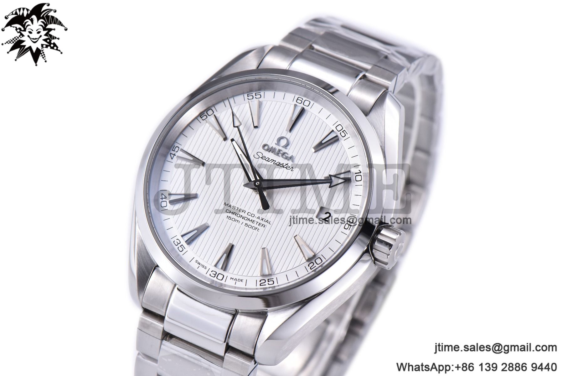 Aqua Terra 150M SS VSF 1:1 Best Edition White Textured Dial Silver Markers on SS Bracelet A8500 Super Clone