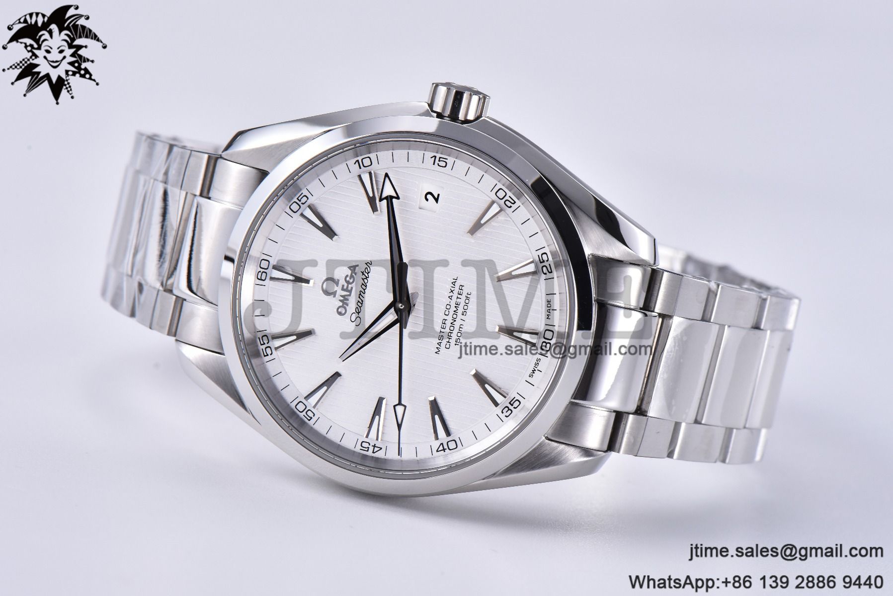 Aqua Terra 150M SS VSF 1:1 Best Edition White Textured Dial Silver Markers on SS Bracelet A8500 Super Clone - Image 4